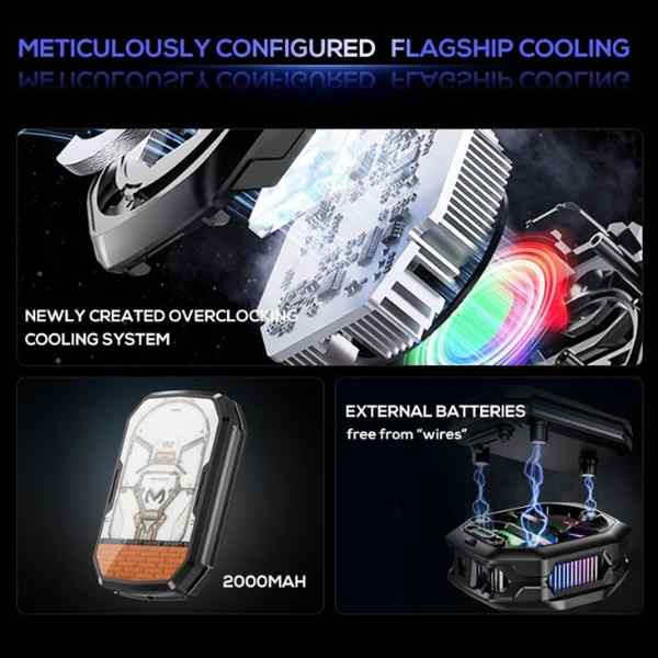 MEMO CX14 Removable 2000mAh Battery Mobile Cooler For Gaming With Back Clip